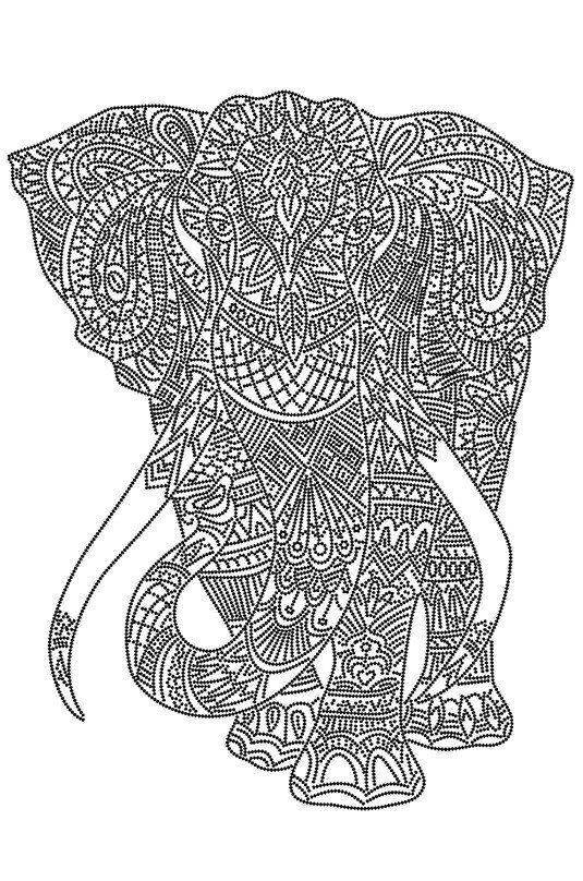 Малюнок на атласі для вишивання бісером Слон (на білому) AX2-042 від компанії Інтернет-магазин «вишивав-ка» - фото 1