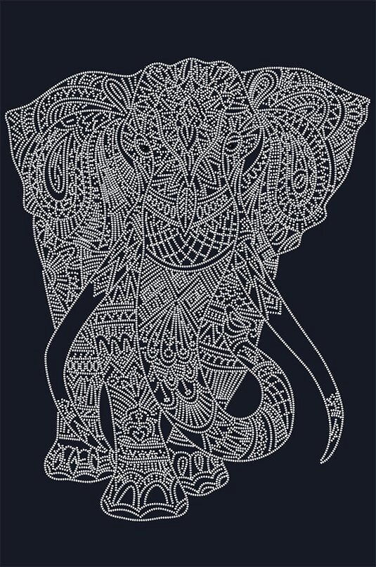 Малюнок на атласі для вишивання бісером Слон (на чорному) AX2-043 від компанії Інтернет-магазин «вишивав-ка» - фото 1