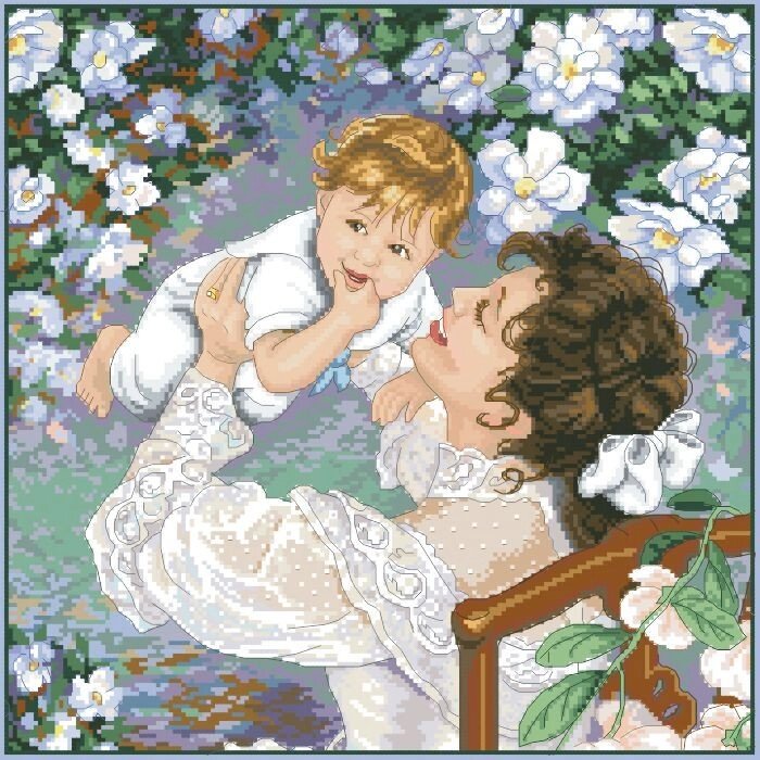Малюнок на канві для вишивки нитками 30582 Радість материнства від компанії Інтернет-магазин «вишивав-ка» - фото 1