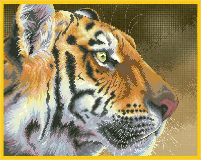 Малюнок на канві для вишивки нитками 50702 Тигр від компанії Інтернет-магазин «вишивав-ка» - фото 1