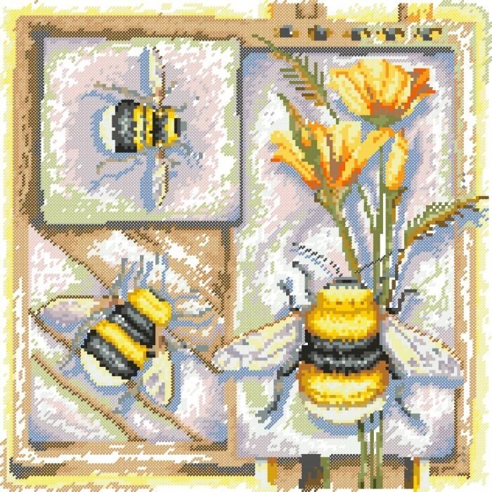 Малюнок на канві для вишивки нитками 52262 Бджола від компанії Інтернет-магазин «вишивав-ка» - фото 1