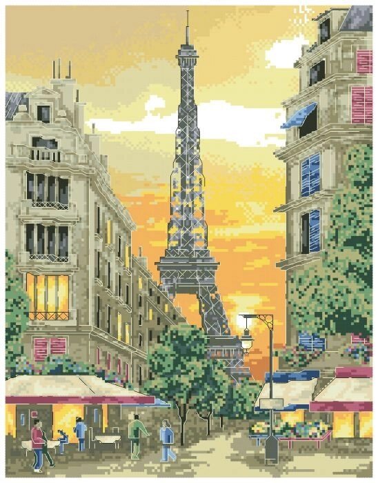 Малюнок на канві для вишивки нитками 81992 Вулиця Парижа від компанії Інтернет-магазин «вишивав-ка» - фото 1