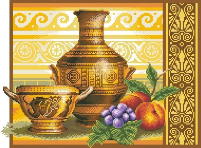 Малюнок на канві для вишивки нитками 82112 Грецький натюрморт від компанії Інтернет-магазин «вишивав-ка» - фото 1