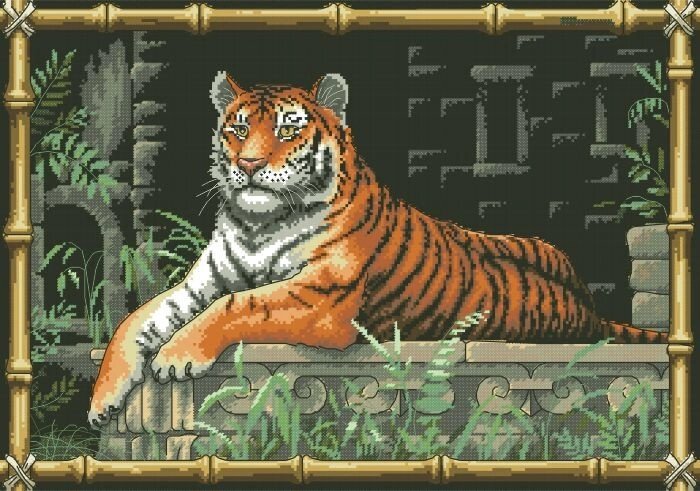 Малюнок на канві для вишивки нитками муліне 20433 Тигр від компанії Інтернет-магазин «вишивав-ка» - фото 1