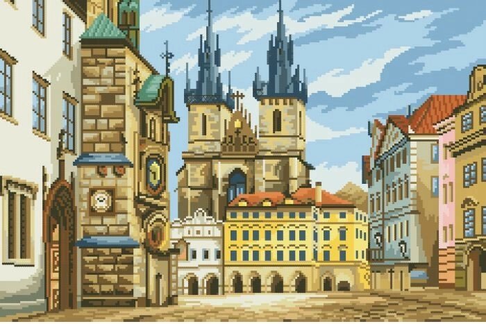 Малюнок на канві для вишивки нитками муліне 50723 Злата Прага від компанії Інтернет-магазин «вишивав-ка» - фото 1