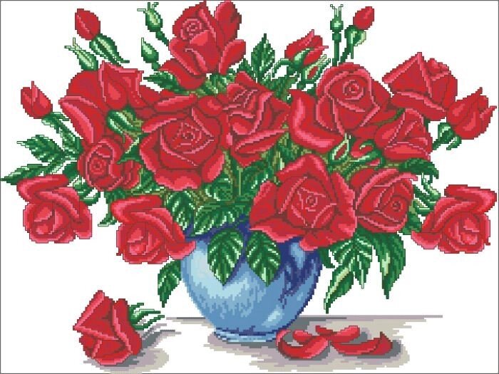 Малюнок на канві для вишивки нитками муліне 50873 Троянди від компанії Інтернет-магазин «вишивав-ка» - фото 1
