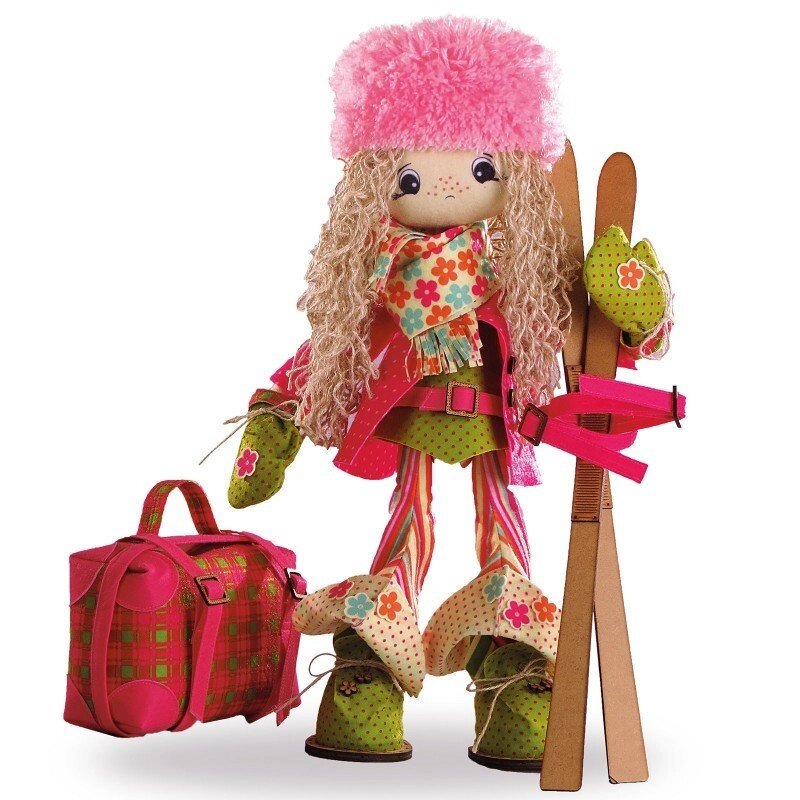 Набір для шиття каркасної інтер'єрної ляльки "Лижниця" від компанії Інтернет-магазин «вишивав-ка» - фото 1