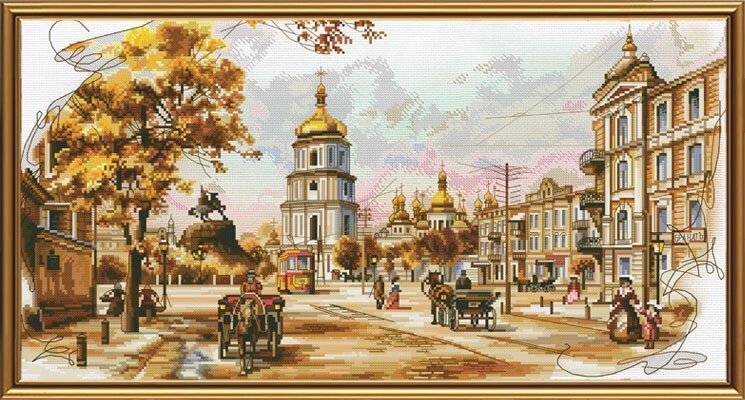 Набір для вишивання нитками на канві з фоновим малюнком Старий Київ СР 2195 від компанії Інтернет-магазин «вишивав-ка» - фото 1