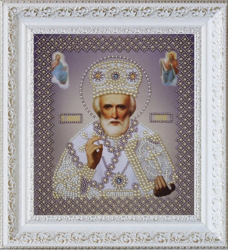 Набір для вишивки бісером Ікона св. Миколая Чудотворця (срібло) P-269 від компанії Інтернет-магазин «вишивав-ка» - фото 1