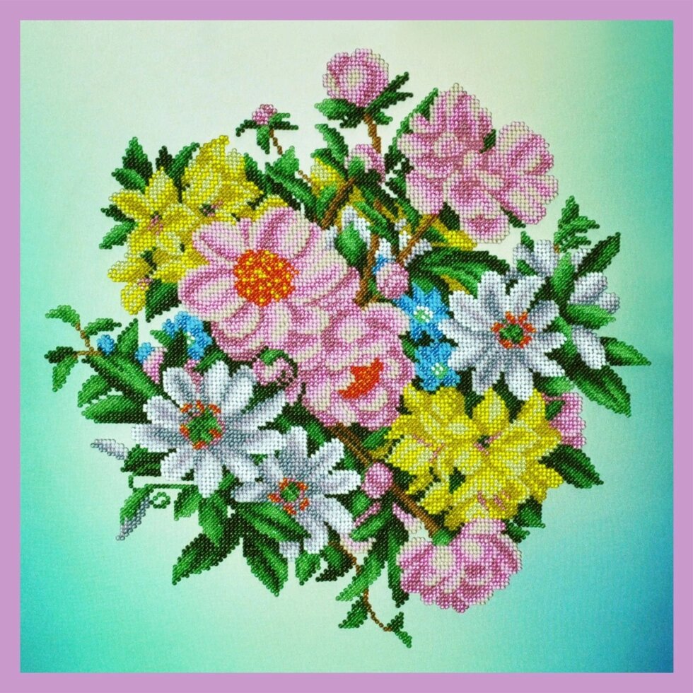 Набір для вишивки бісером Садові квіти P-302 від компанії Інтернет-магазин «вишивав-ка» - фото 1