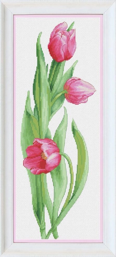 Набір для вишивки хрестиком ТМ Olanta Рожеві тюльпани VN - 050 від компанії Інтернет-магазин «вишивав-ка» - фото 1