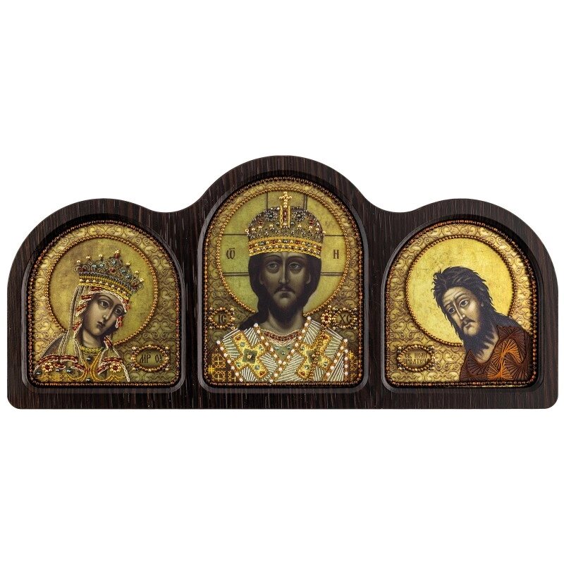 Набір для вишивки ікони у фігурній рамці "Триптих Цар царів" від компанії Інтернет-магазин «вишивав-ка» - фото 1