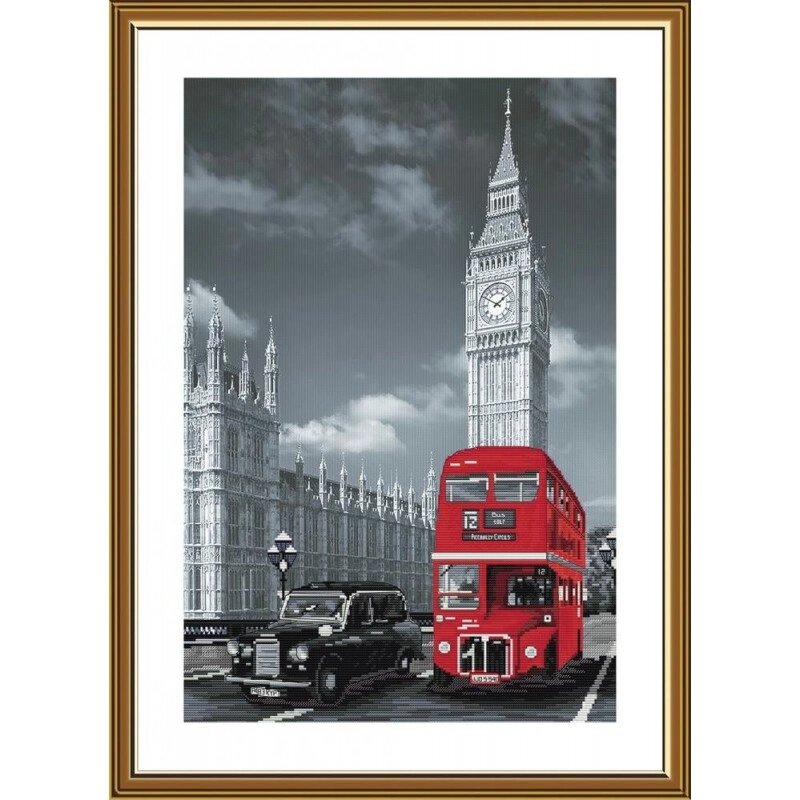 Набір для вишивки нитками на канві з фоновим збережений "Лондон" від компанії Інтернет-магазин «вишивав-ка» - фото 1
