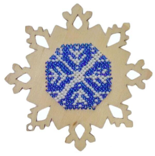 Набор для вышивания бисером на деревянной основе "Снежинка 2" від компанії Інтернет-магазин «вишивав-ка» - фото 1