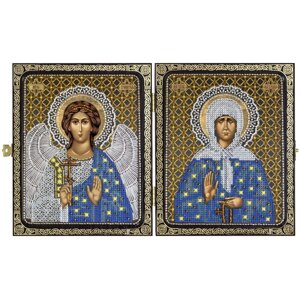 Набір для вишивки ікони в рамці-СКЛАДНІ "Св. Прав. Стариця Матрона Московська и Ангел Хранитель"
