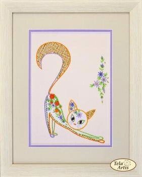 Набори для вишивки декоративними швами Квітковий кіт-2 НШ-002 від компанії Інтернет-магазин «вишивав-ка» - фото 1