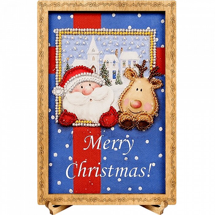 Открытка для вышивки бисером "Merry Christmas!" FLO-096 від компанії Інтернет-магазин «вишивав-ка» - фото 1