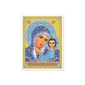Тканина зi схемою для вишивки ікони бiсер "Богородиця Казанська"