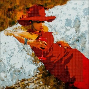 Схема для вышивания бисером "Lady in Red" FLS-078