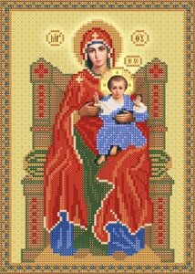 Схема для вишиваючи бісером Божа Матір на престолі