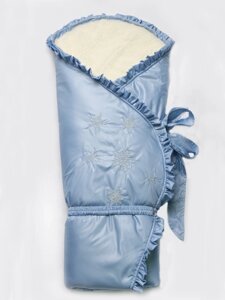 Конверт-одеяло зимний на меху "Сказка" для мальчика голубой