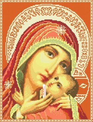 Схема картин для вишивки хрестиком Божа Матір Касперовская Ікан 3012 - особливості