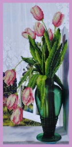 Набор для вышивки бисером Тюльпаны на окне P-242