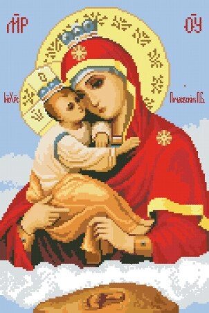 Схема для вишивки хрестиком на канві Почаївська Божа Матір Ікан 3018 - фото