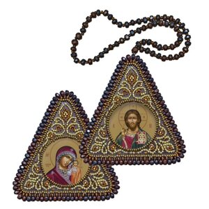 Набір для вишивання двосторонньої ікони "Христос Спаситель і Богородиця Казанська"