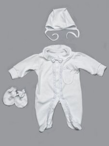 Комплект на выписку для новорожденных белый (для мальчика)