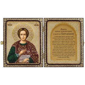 Набір для вишивки ікони в рамці-СКЛАДНІ "Св. Великомученик и Цілітель Пантелеймон"