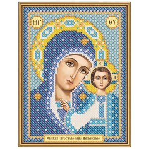 Тканина зi схемою для вишивки ікони бiсером "Богородиця Казанська"