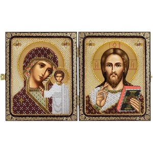 Набір для вишивки ікони в рамці-СКЛАДНІ "Христос Спаситель и Пресв. Богородиця Казанська"