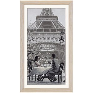 Набір для вишивки нитками на канві з фоновим зображенням "Париж - місто кохання. Молодість"