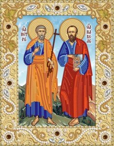 Схема для вишивки бісером св. апостола Петро і Павло