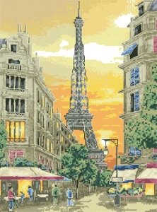 Схема для вышивки на канве Париж. Эйфелева башня РКан 3017