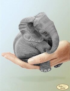 Схема для вишивки бісером Крихітка слоненя