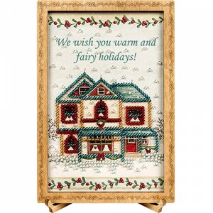 Открытка для вышивки бисером "We wish you warm and fairy holidays!" FLO-099