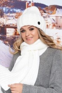 Комплект «Наоми» (шапка и шарф) цвет белый артикул 4711-10б