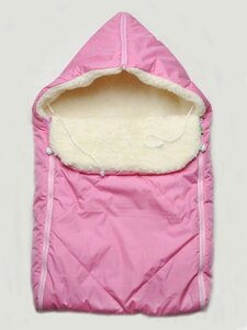 Конверт зимний для новорожденного на меху "Крошка" розовый