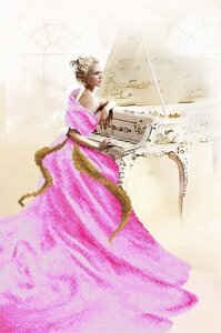 Рисунок на атласе для вышивания бисером Белый рояль (серия «Элит»