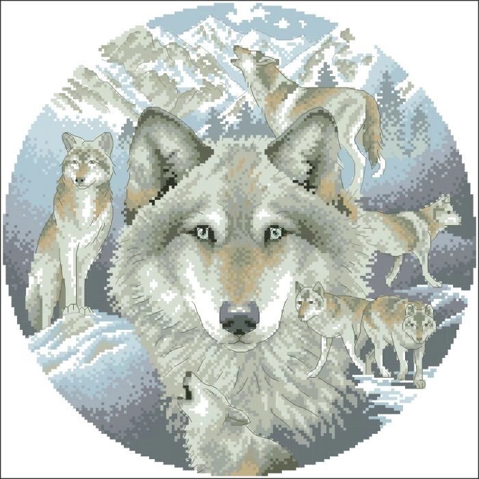 Рисунок на канве для вышивки нитками 01092 Зов волка від компанії Інтернет-магазин «вишивав-ка» - фото 1