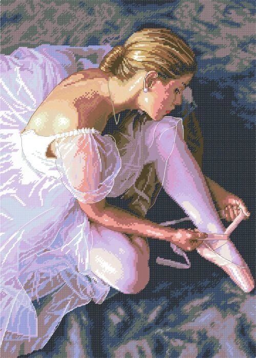 Рисунок на канве для вышивки нитками мулине 62453 Балерина від компанії Інтернет-магазин «вишивав-ка» - фото 1