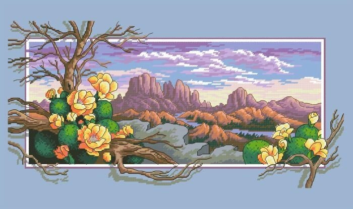 Рисунок на канве для вышивки нитками мулине 81703 Западный пейзаж від компанії Інтернет-магазин «вишивав-ка» - фото 1