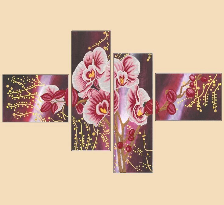 Схема для вишиваючи бісером Дика орхідея, полиптих з 4 частин від компанії Інтернет-магазин «вишивав-ка» - фото 1