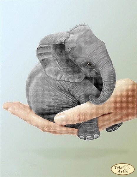 Схема для вишивки бісером Крихітка слоненя від компанії Інтернет-магазин «вишивав-ка» - фото 1