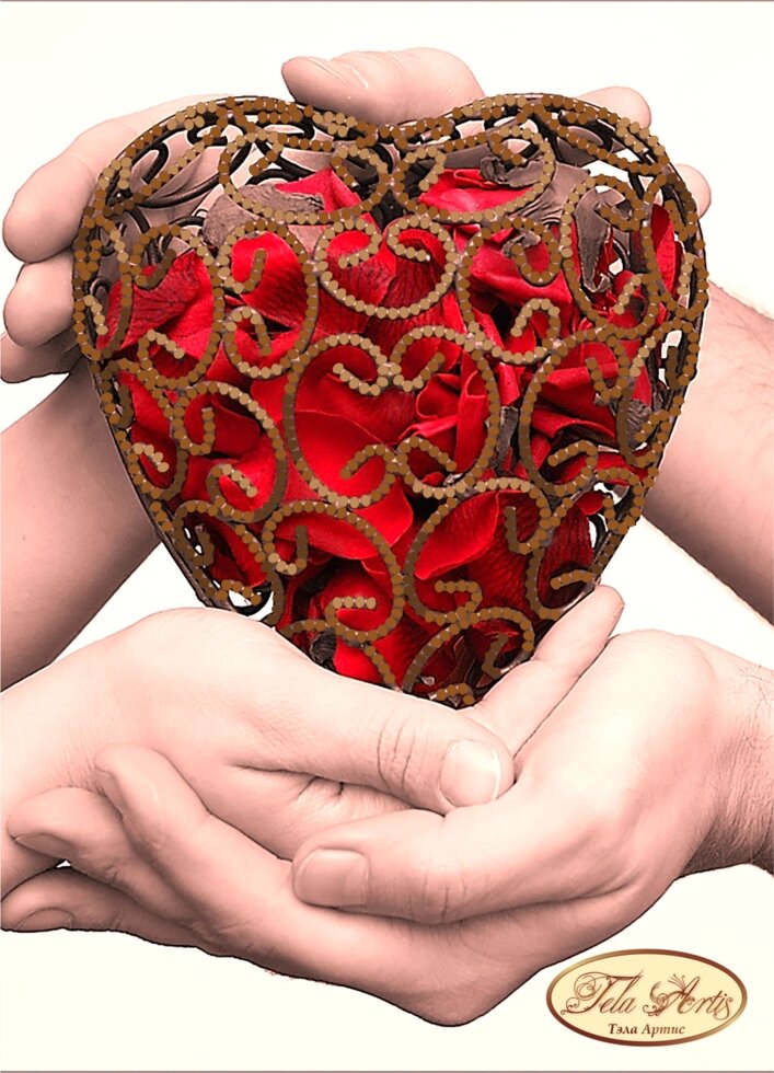 Схема для вишивки бісером Одне серце на двох ТД-014 від компанії Інтернет-магазин «вишивав-ка» - фото 1