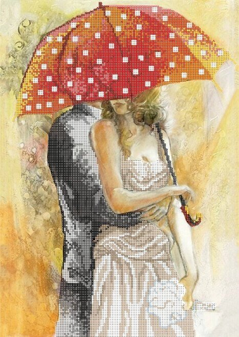 Схема для вишивки бісером Осінній роман під парасолькою-1 від компанії Інтернет-магазин «вишивав-ка» - фото 1