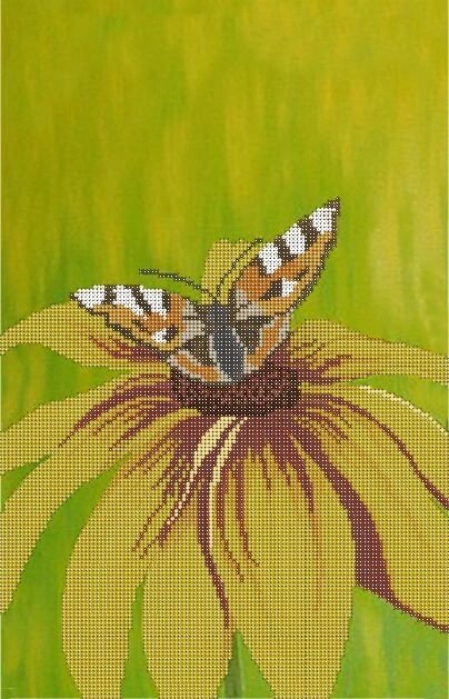 Схема для вишивки бісером розмір А3 Метелик на квітці від компанії Інтернет-магазин «вишивав-ка» - фото 1