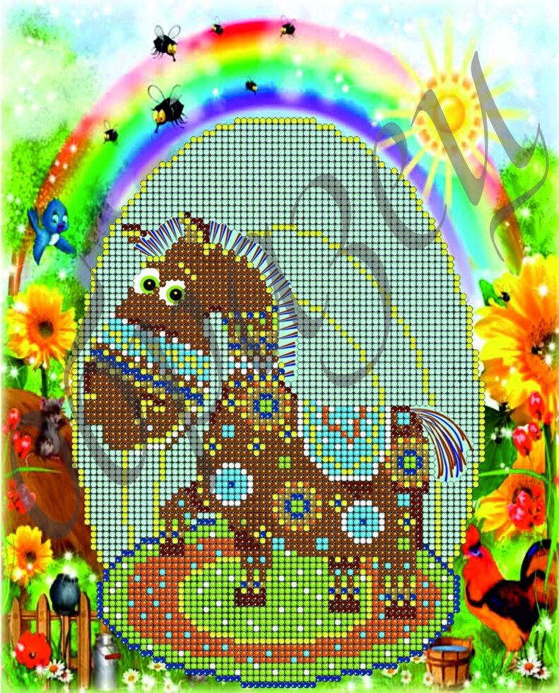 Схема для вишивки бісером Сонячна кінь КМР 4030 від компанії Інтернет-магазин «вишивав-ка» - фото 1